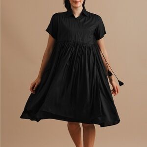 TurnBlack Desert Bloom Black Angrakha dress